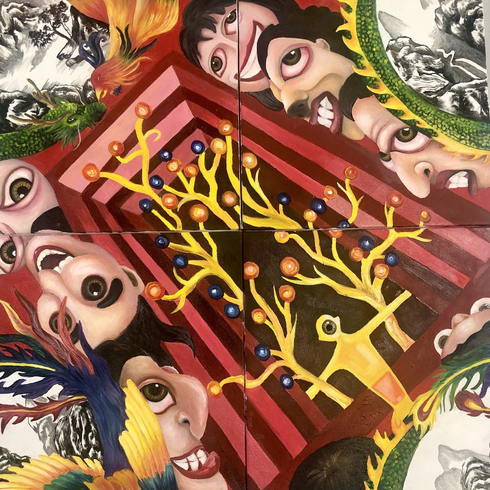 The Hidden Secret in the Maze — second panel, oil on canvas