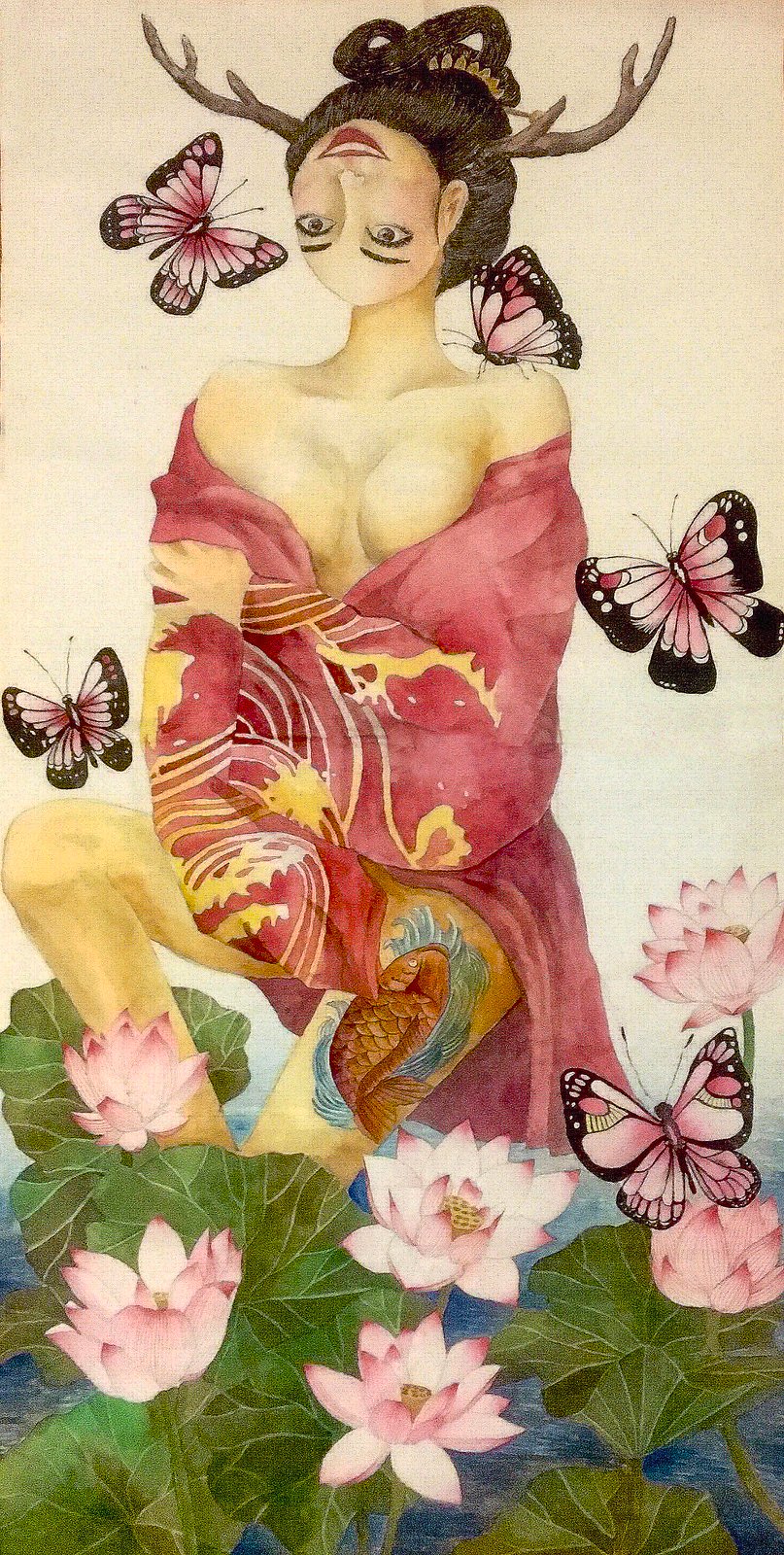 Purity — Chinese ink and watercolor painting on rice paper